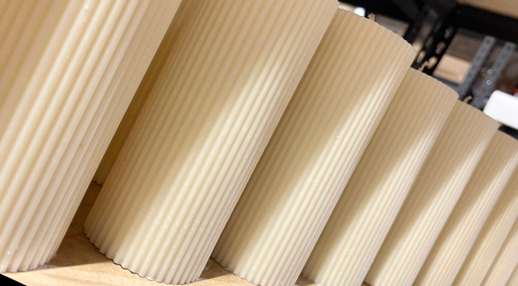 Ribbed Pillar Candle