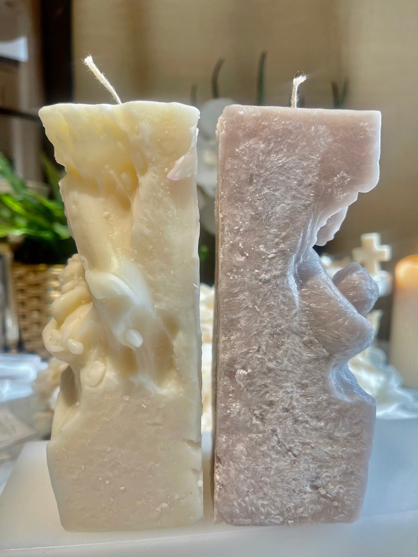 Mary Jesus Stone Candle