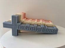 Load image into Gallery viewer, Cross Candle ‘In God, I trust’
