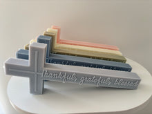 Load image into Gallery viewer, Cross Candle ‘Thankful, grateful, blessed’
