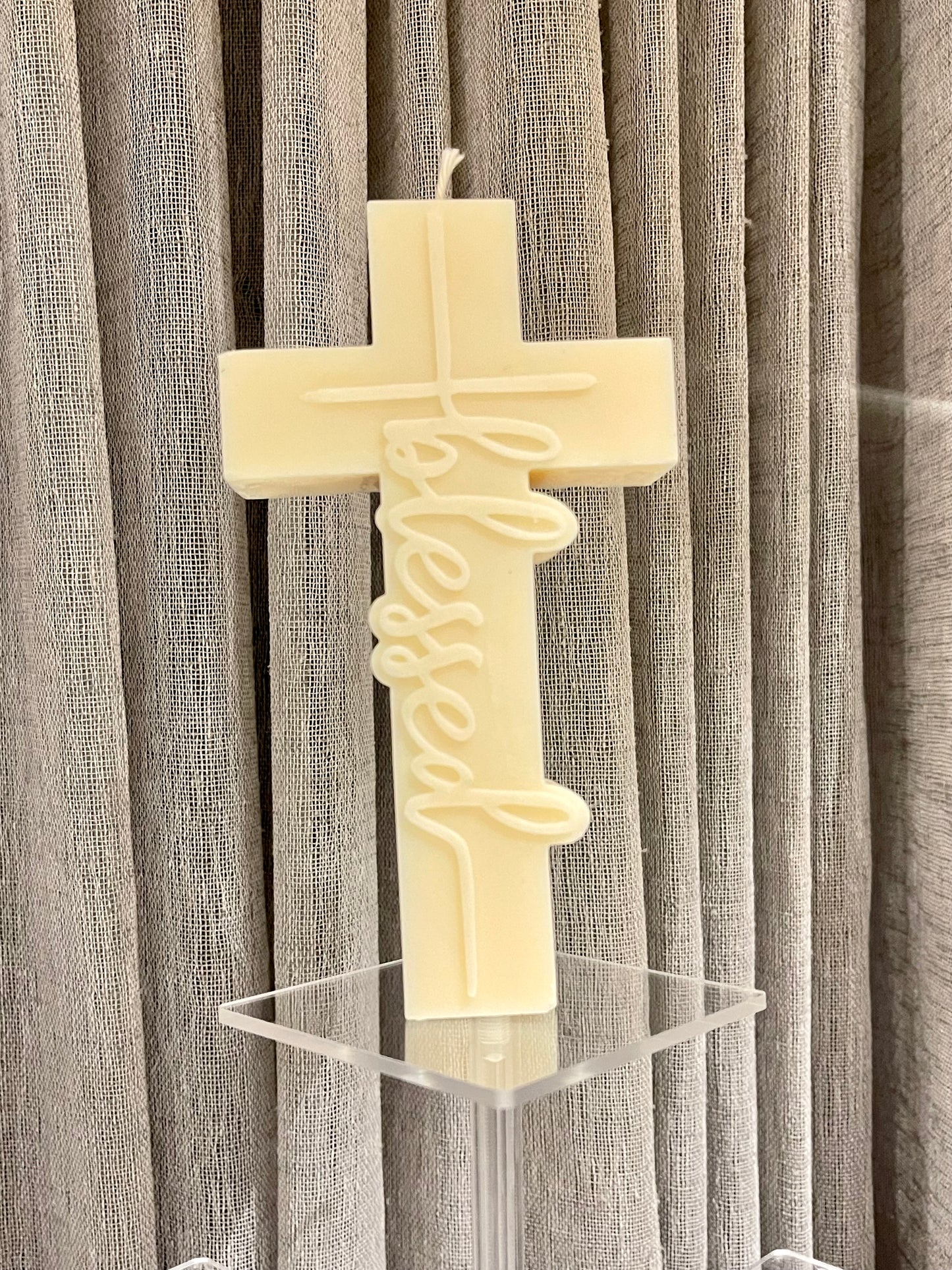 Crucifix 'Blessed' Candle ￼