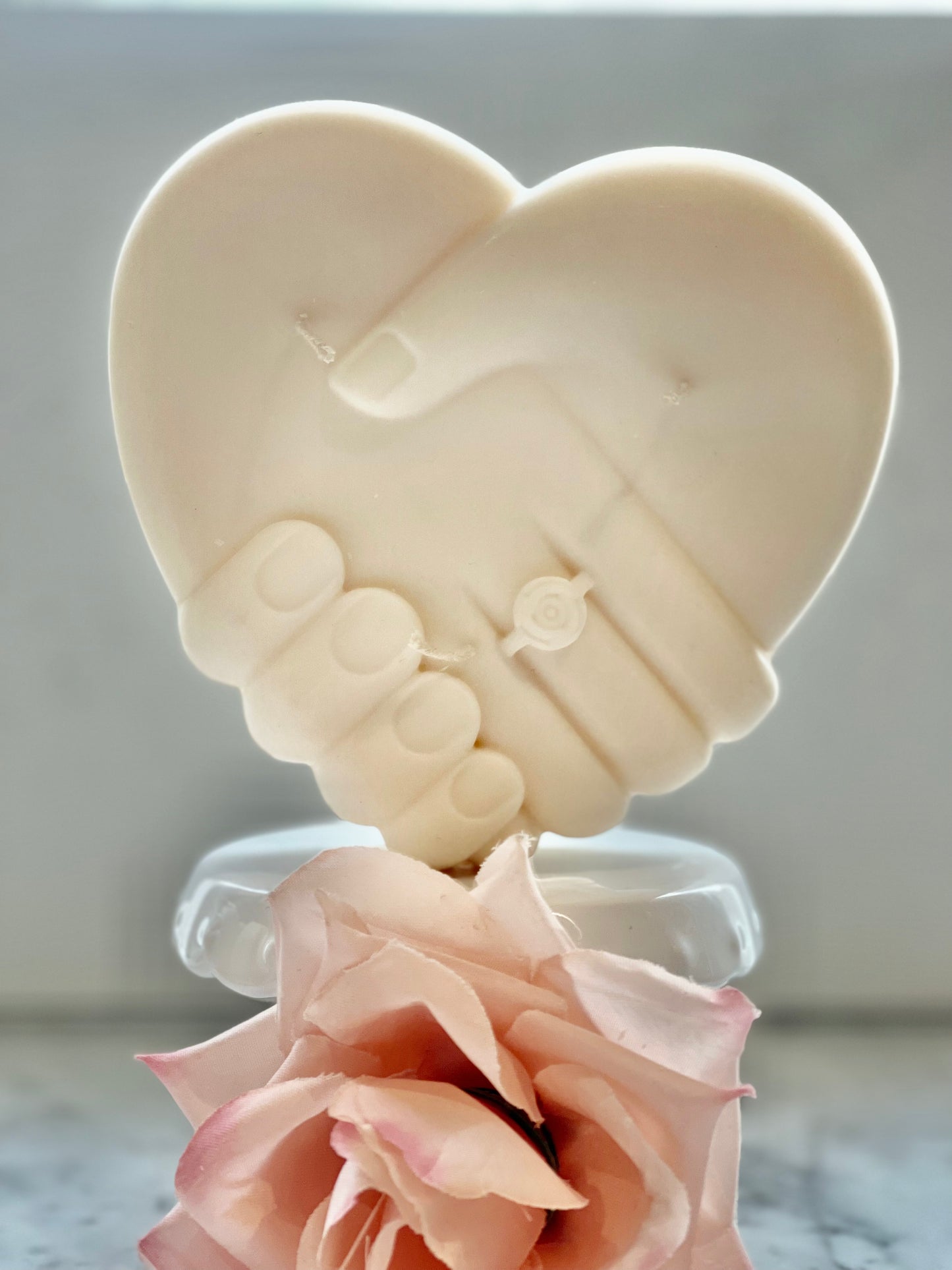 Married Hands in Heart Candle