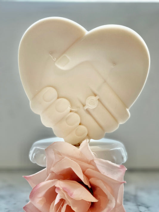 Married Hands in Heart Candle
