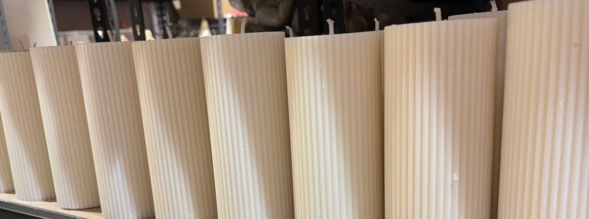 Ribbed Pillar Candle