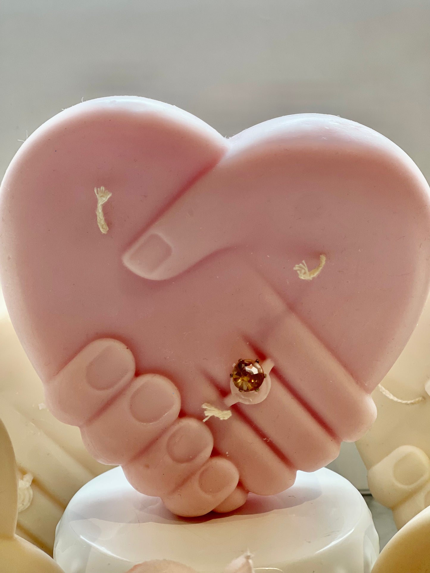 Married Hands in Heart Candle