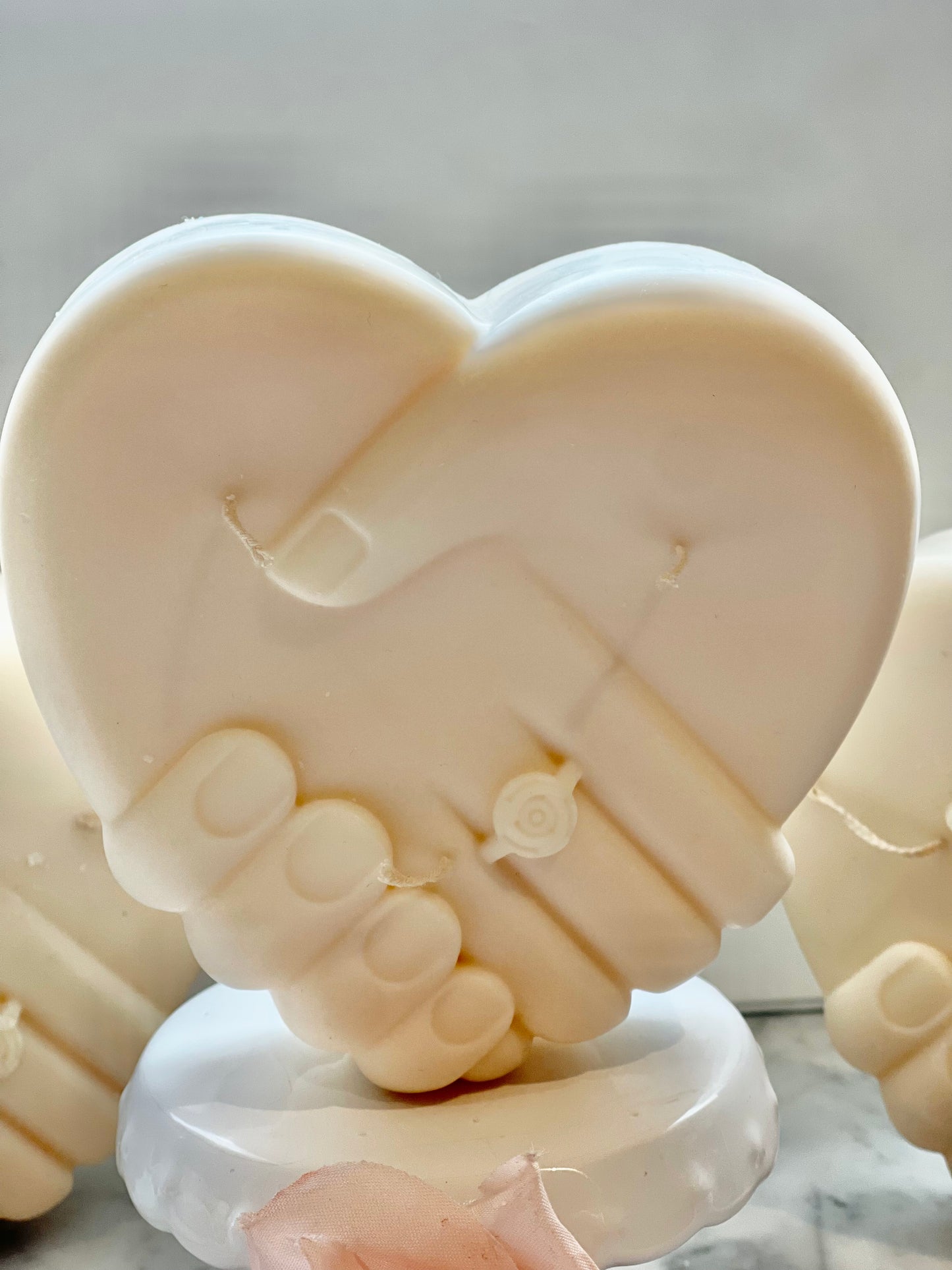 Married Hands in Heart Candle