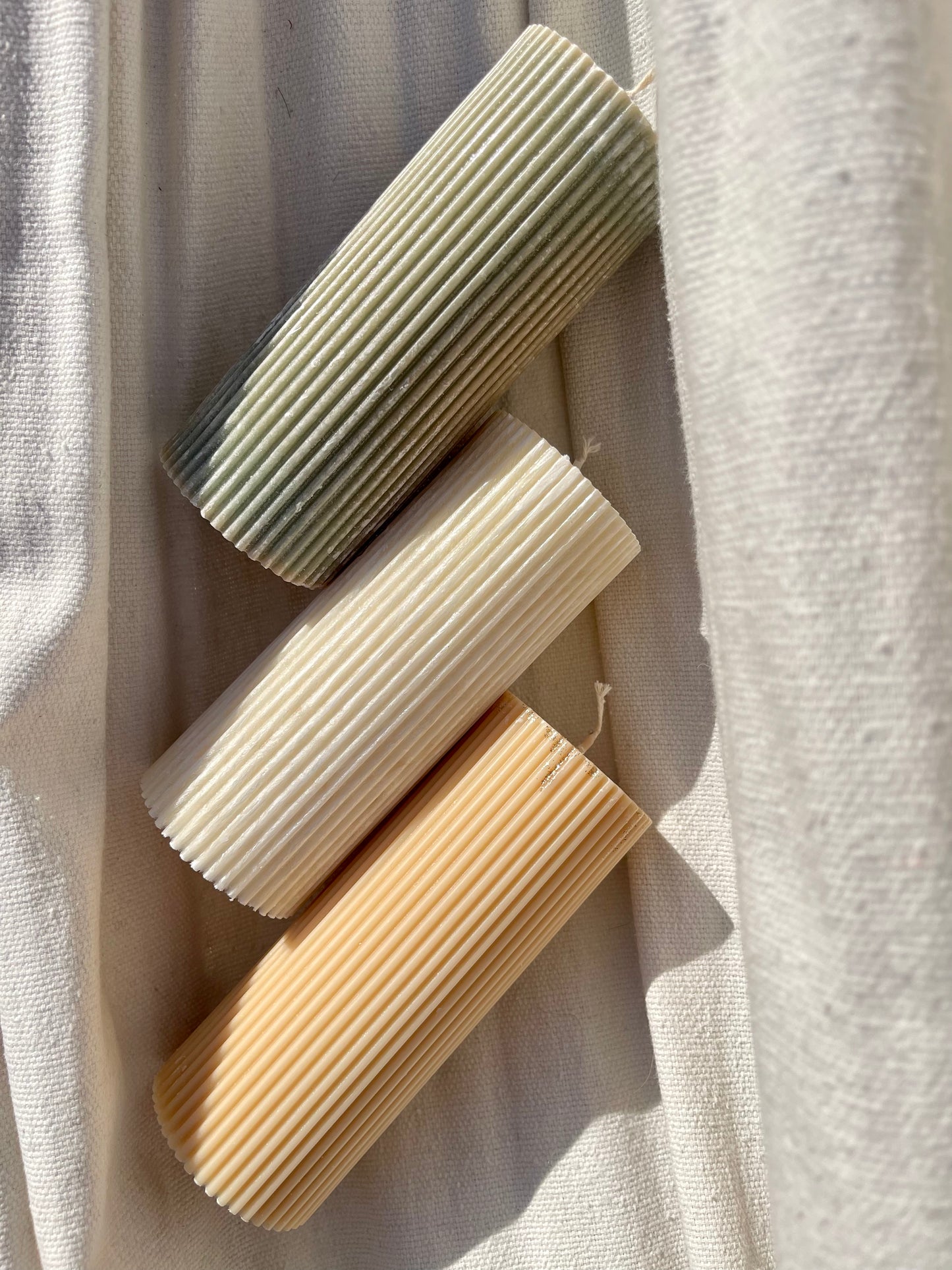 Ribbed Pillar Candle