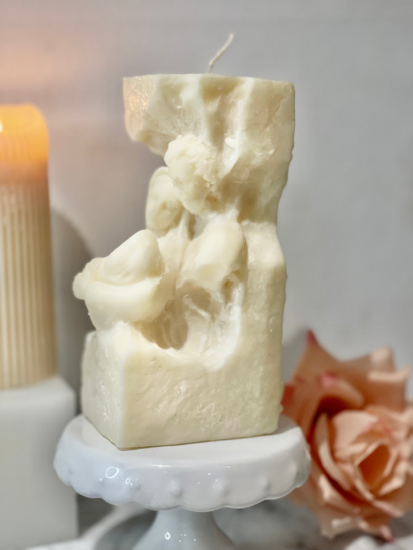 Holy Family Stone Candle