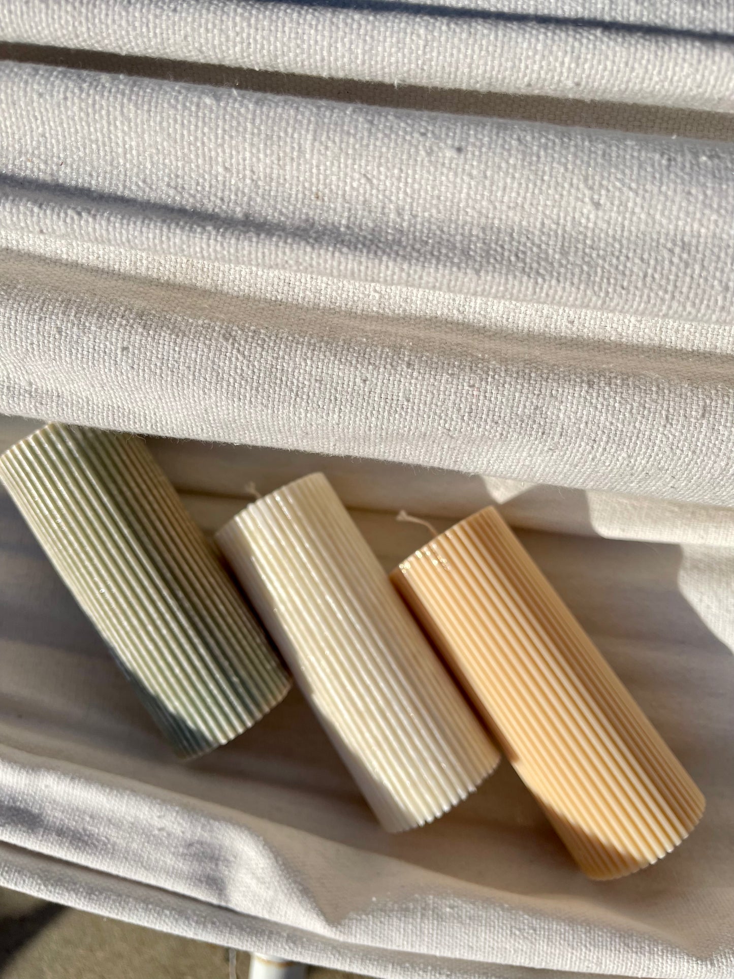 Ribbed Pillar Candle