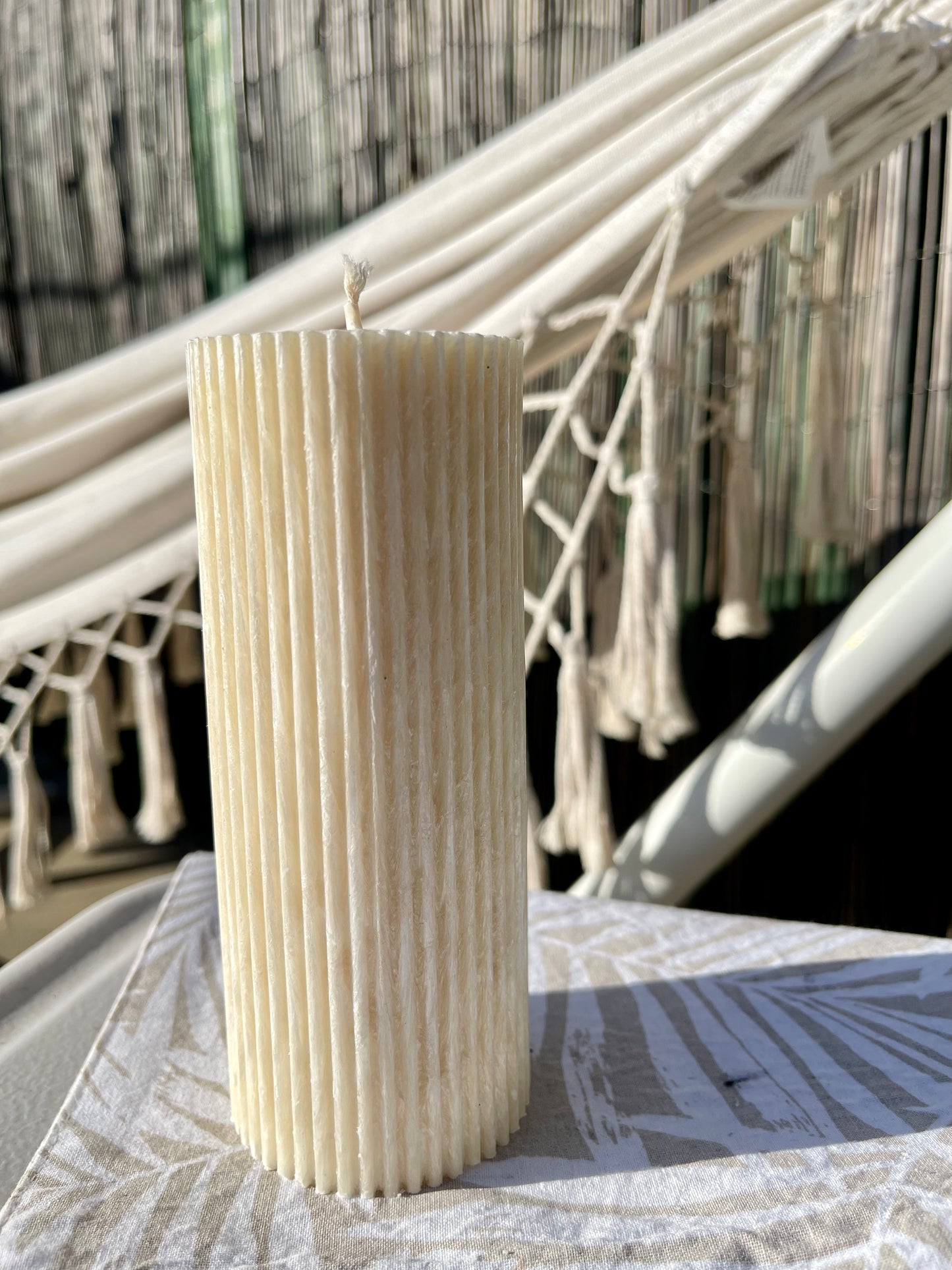 Ribbed Pillar Candle