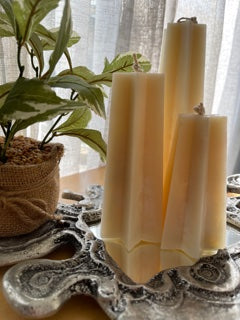 Star Tapered Pillar Candle - Medium