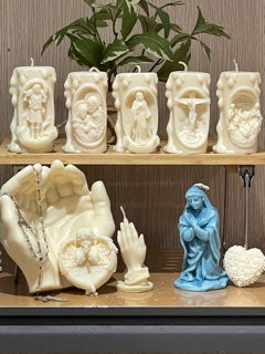 3D Religious Pillar Candle Collection (5 pcs)