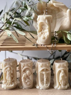 3D Religious Pillar Candle Collection (5 pcs)