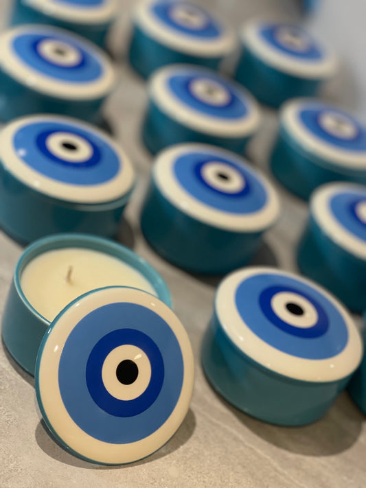 Evil Eye Ceramic Candle Canister/Lid
