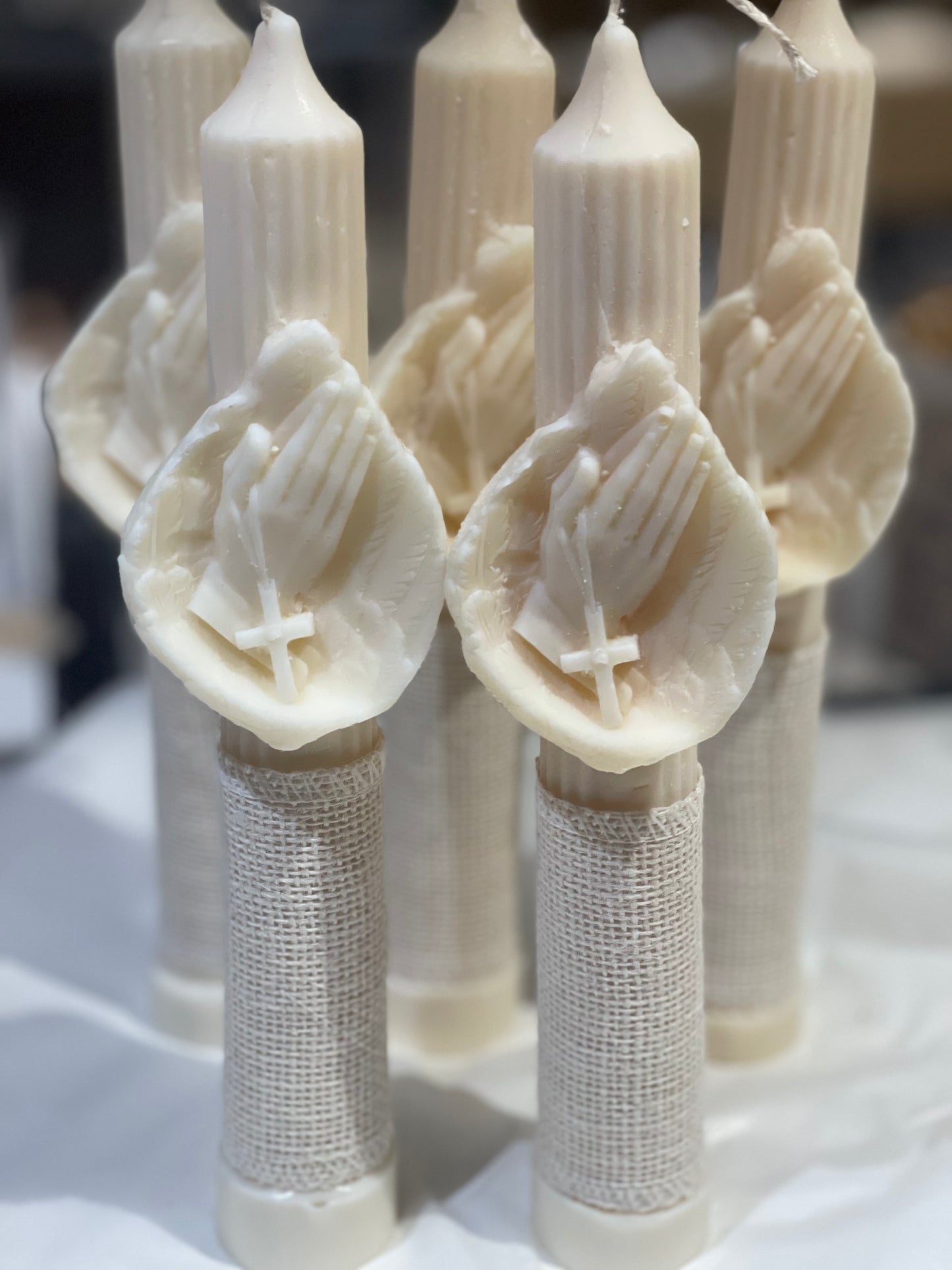 Praying Hands Pillar Candle