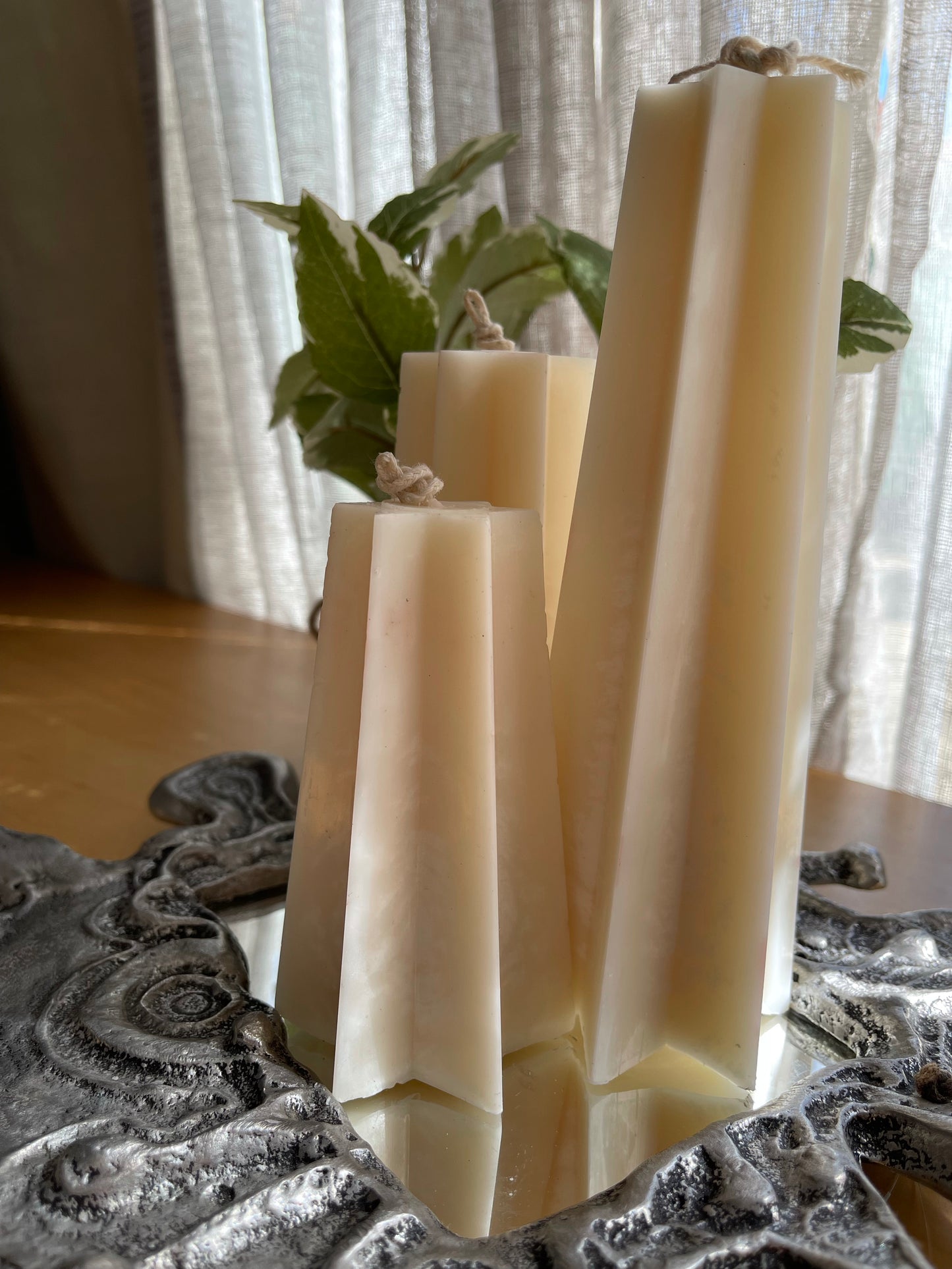 Star Tapered Pillar Candle  - Large