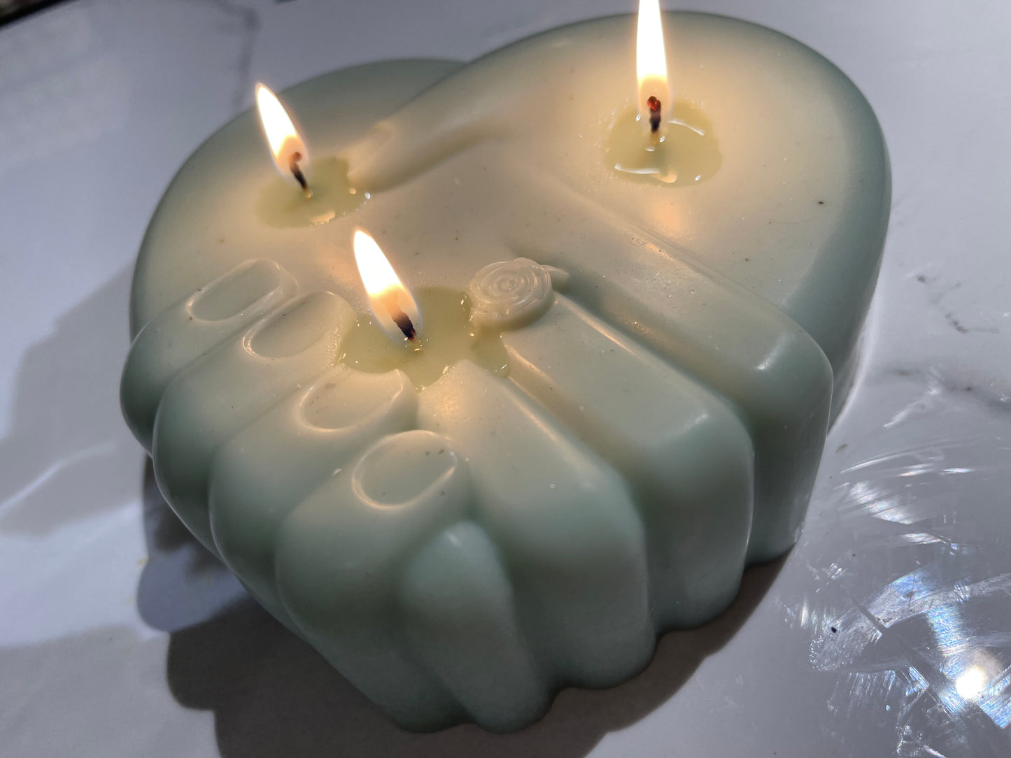 Married Hands in Heart Candle