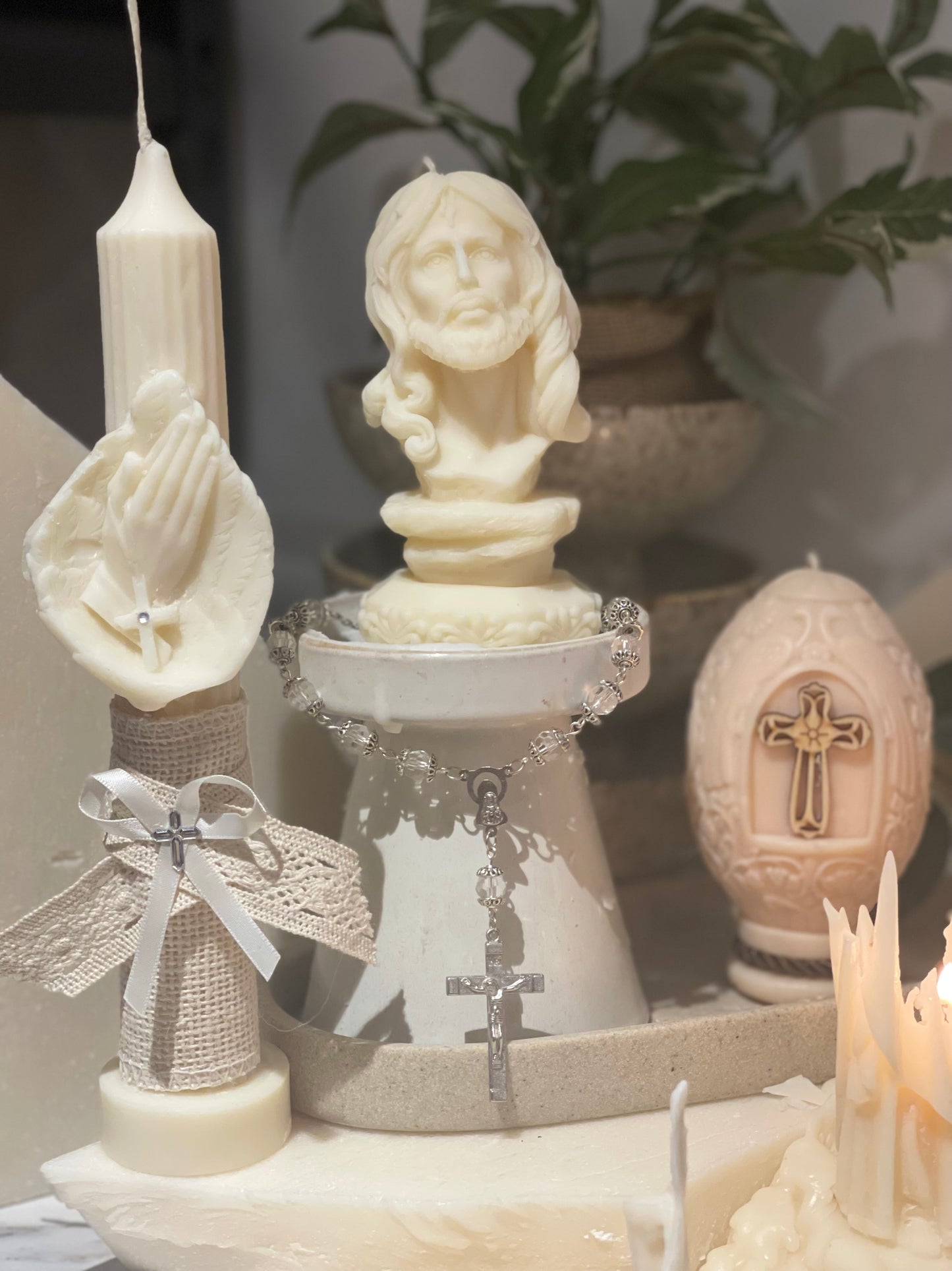 Jesus Sculptured Head Candle