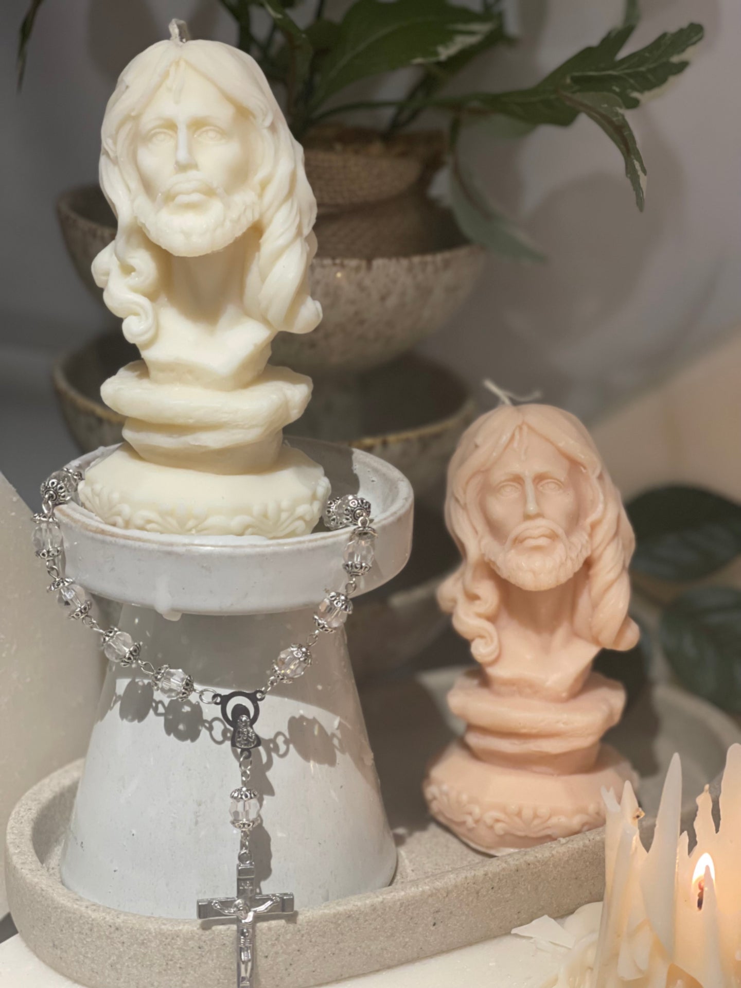 Jesus Sculptured Head Candle