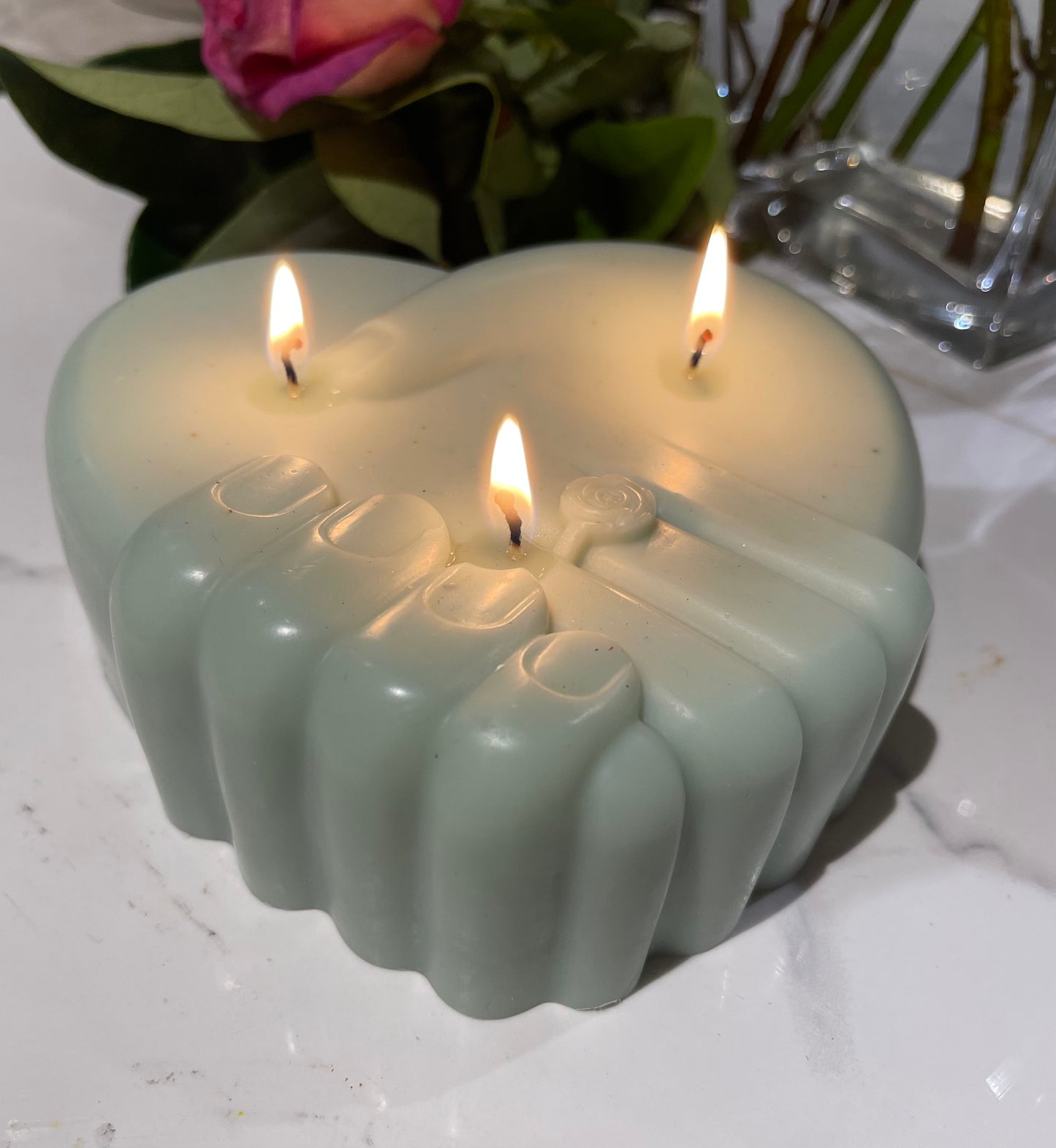 Married Hands in Heart Candle