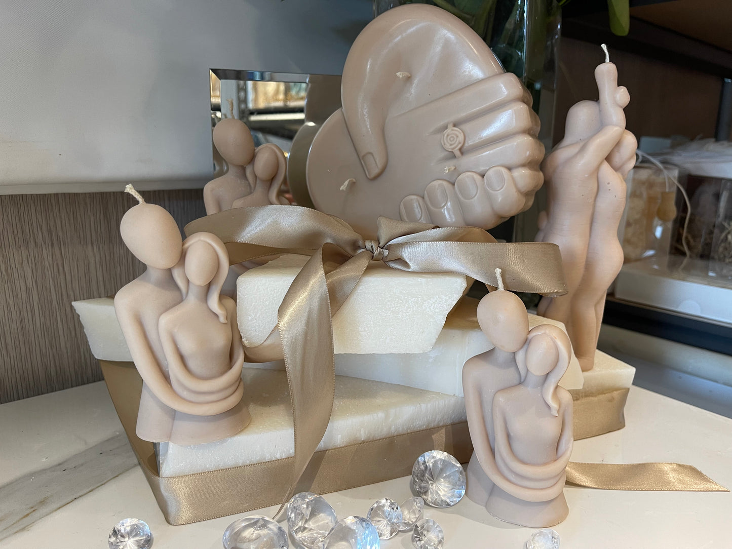 Married Hands in Heart Candle