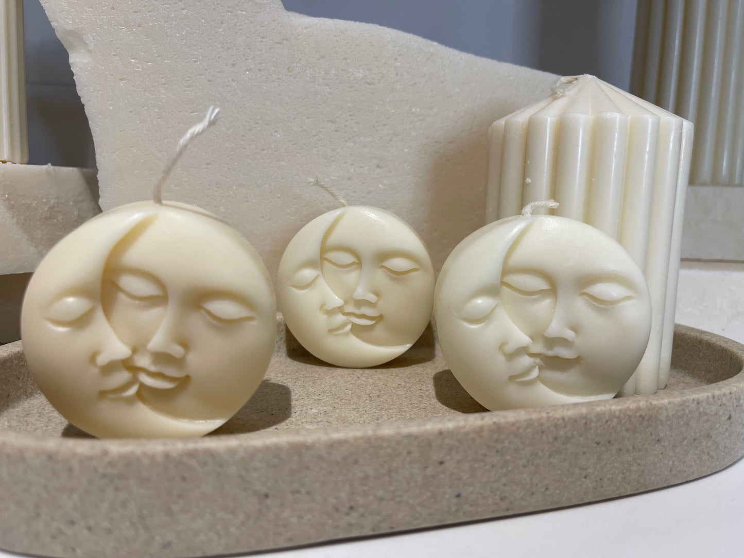 Sun/Moon Face Candle