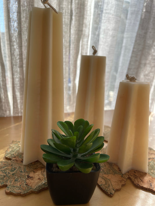 Star Tapered Pillar Candle  - Large